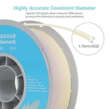 TECSONAR Matte Gradient PLA 3D Printer Filament 1.75mm (35.27 Ounce)