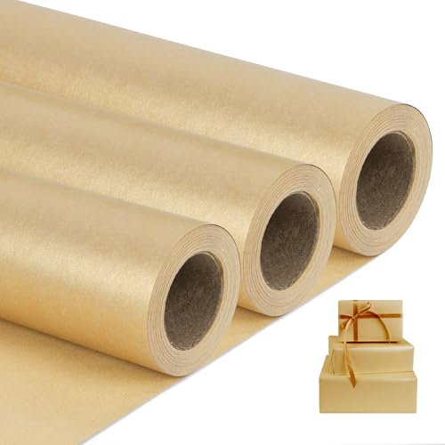 Gold Matte Wrapping Paper (3 Count)