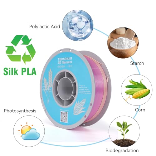 Silk Rainbow PLA 3D Printer Filament (35.274 Ounce)