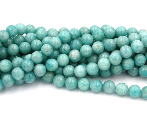 35pcs Adabele Natural Brazil Blue Amazonite Healing Gemstone 10mm Round Loose Beads Gem Stone Spacer for DIY Craft Jewelry Making GE6 (37 Count)
