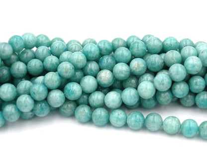 35pcs Adabele Natural Brazil Blue Amazonite Healing Gemstone 10mm Round Loose Beads Gem Stone Spacer for DIY Craft Jewelry Making GE6 (37 Count)