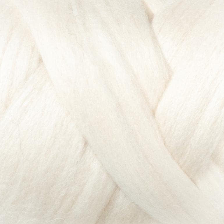 Natural Wool roving, 8 OZ. Best for Needle Felting, handcrafts and Spinning. Natural Colours, un-Dyed. (White Ecru, 8 oz)