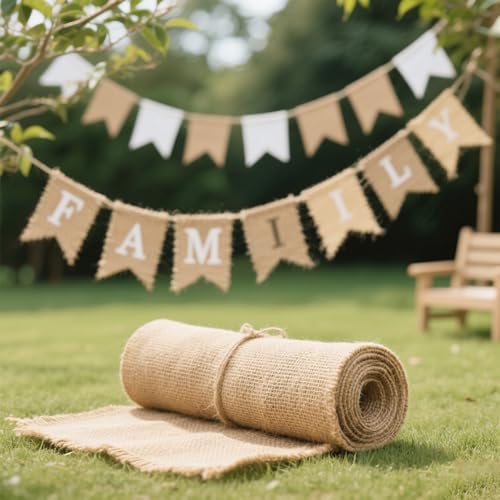 6 Inch Wide 27 Yards Burlap Ribbon (81 Foot)