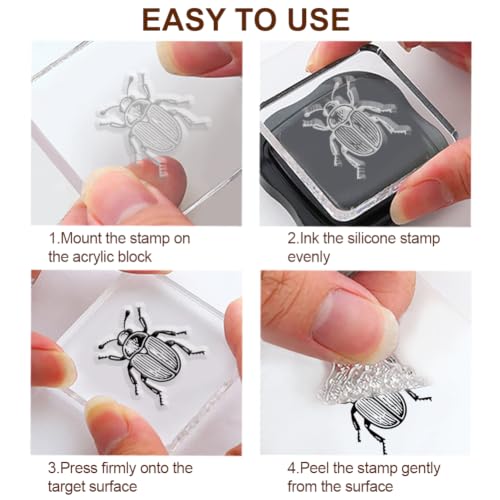 6Pcs Flower Clear Stamps for Card Making