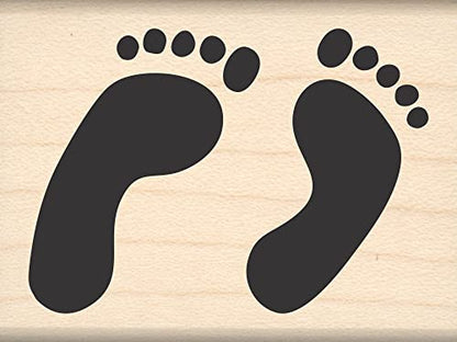 Feet Footprints Rubber Stamp