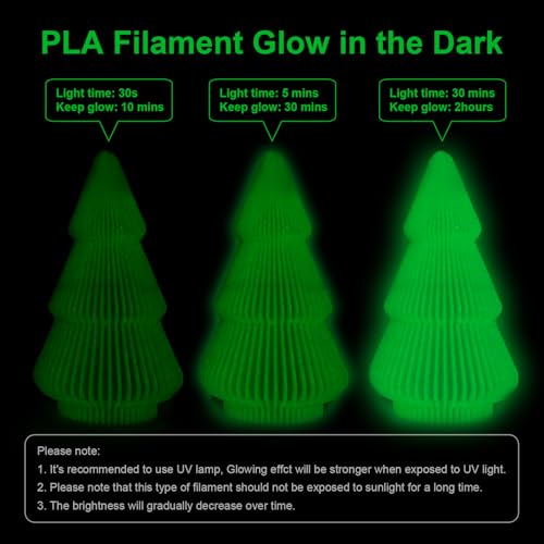 3D Printer Filament PLA Glow in The Dark Filament PLA 1.75mm 250g