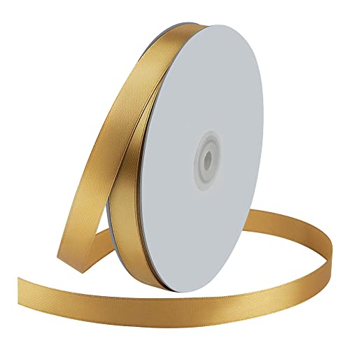 5 8" x 100 Yards Champagne Gold Satin Ribbon Crafts Gift Wrapping (300 Foot)