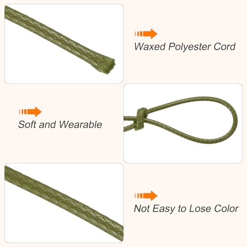 Waxed Cord 1.5mm Waxed Thread 87 Yard Wax String Leather Cord for Bracelet Making