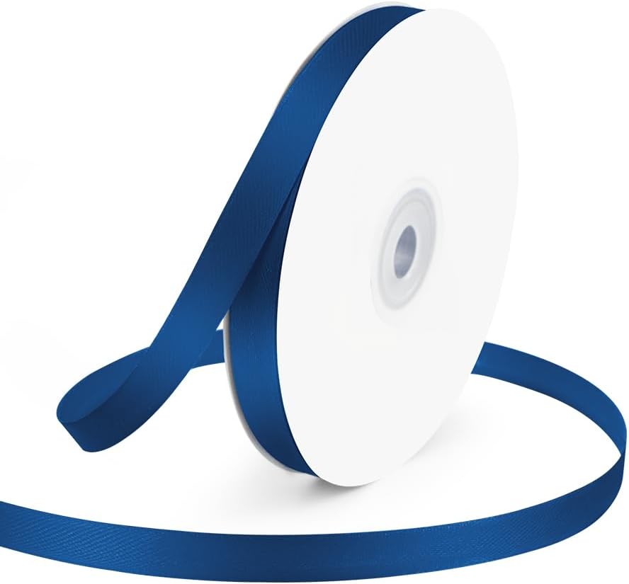 KMER LIFE 3/8" Wide x 50 Yards Navy Blue Single Faced Polyester Satin Ribbon, Navy Blue Satin Ribbon Perfect for Wedding Decor, Wreath, Crafts, Gift Wrapping & Other Projects (Navy Blue) - Crafty Corner