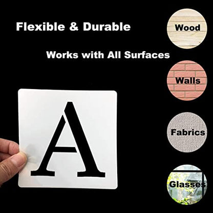 4 Inch Alphabet Letter Stencils for Painting (70 Count)
