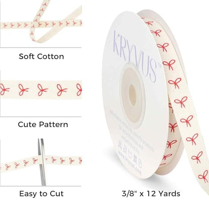 Red Bow Cotton Ribbon 3 (36 Foot)