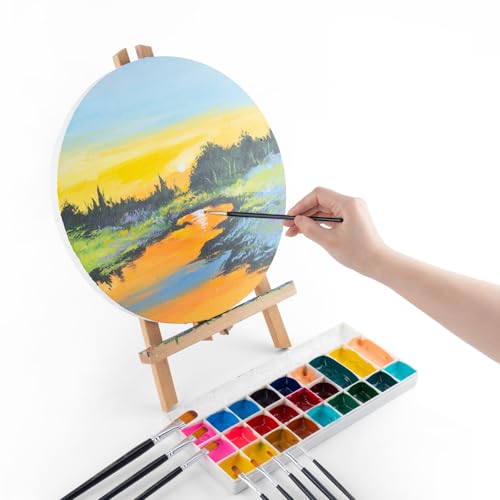 Synthetic Filbert Paint Brush Set 10pcs for Acrylic Watercolor Gouache Art Painting and Body Craft Painting (10 Count)