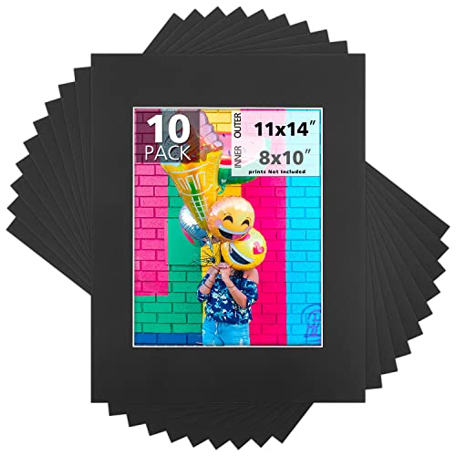 Mat Board Center 10 Pack 11x14 Photo Mats for 8x10 Picture