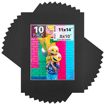 Mat Board Center 10 Pack 11x14 Photo Mats for 8x10 Picture