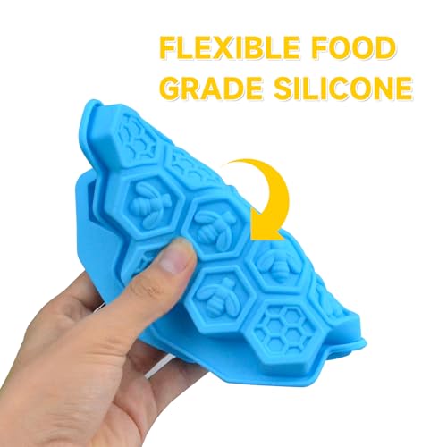 3Pcs Honeycomb Bees Silicone Molds (57 Count)