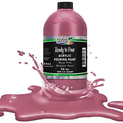 Pouring Masters Rose Pink Metallic Pearl Ready to Pour Acrylic Pouring Paint (32 Fl Oz)