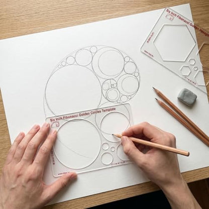 Fibonacci 6" Circle Drawing Template