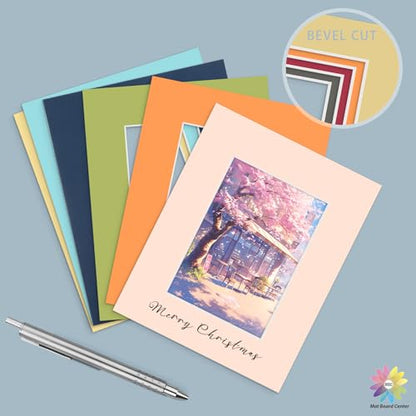 Mat Board Center 50 Pack 8x10 Picture Mat for 5x7 Photo Mixed Color