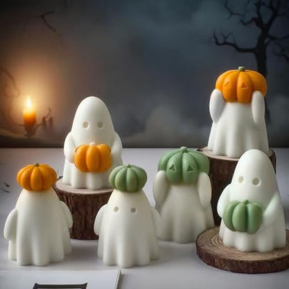 Ghost Holding Pumpkin Resin Mold