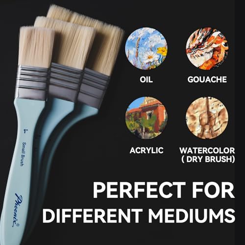 Flat Paint Brush Set (3 Count)