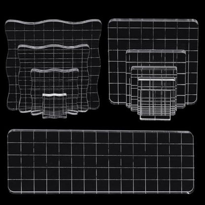 10Pcs Clear Acrylic Stamp Blocks Set (10 Count)