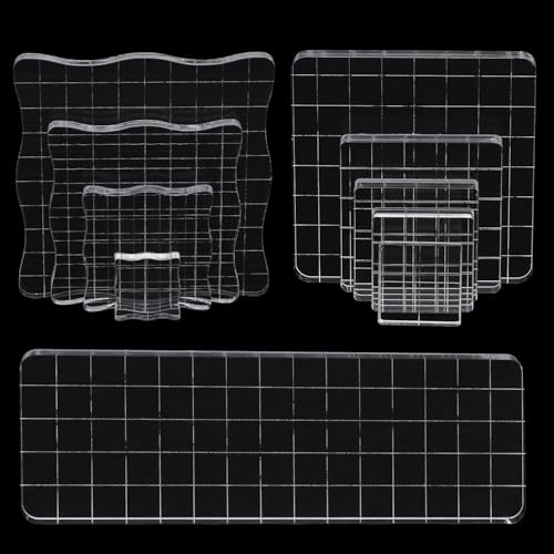 10Pcs Clear Acrylic Stamp Blocks Set (10 Count)