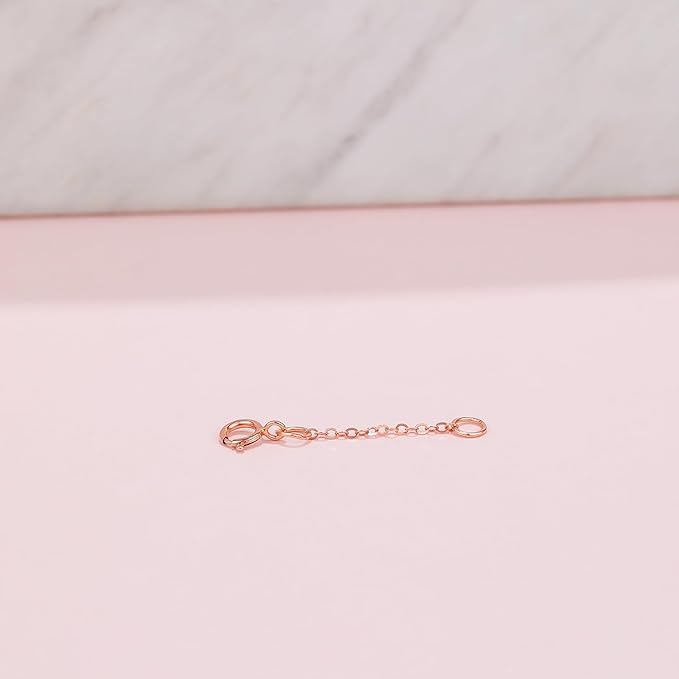 ZHOU LIU FU 18K/750 Real Rose Gold Extender for Necklace Bracelet Anklet Extenders for Jewelry Gold Extension for Women Men Durable Adjustable Chain Accessories 0.98Inch/2.5cm C218900