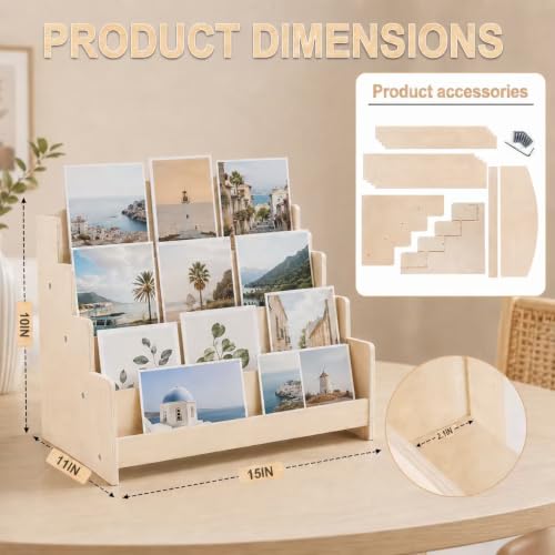4 Tier Wooden Greeting Card Display Stand