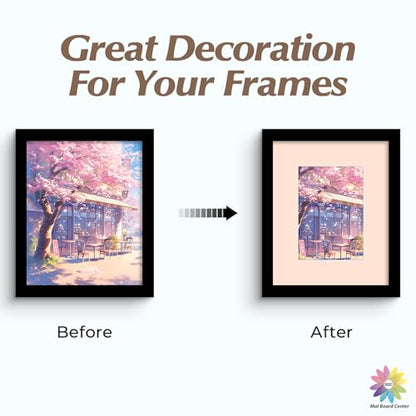 Mat Board Center 50 Pack 8x10 Picture Mat for 5x7 Photo Mixed Color
