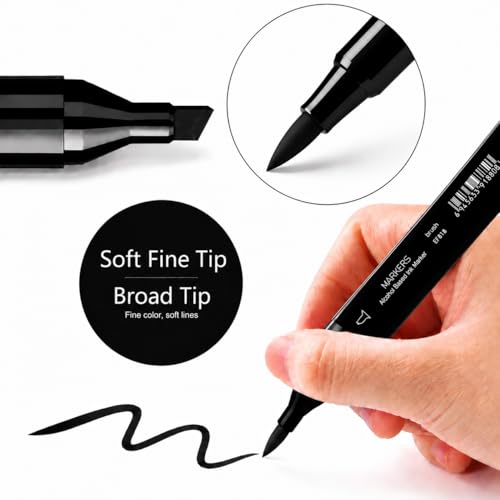 6 Pack Black Alcohol Markers (6 Count)