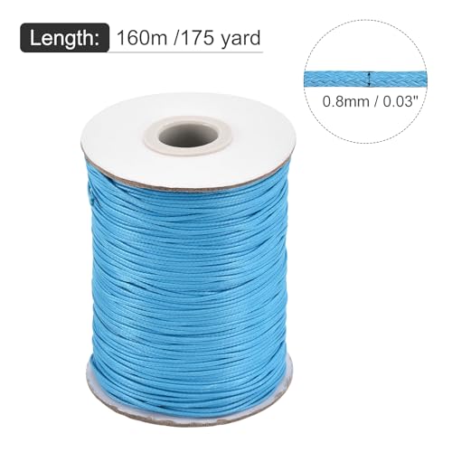 Waxed Cord 0.8mm Waxed Polyester Cord 175 Yard Wax String for Bracelet Making
