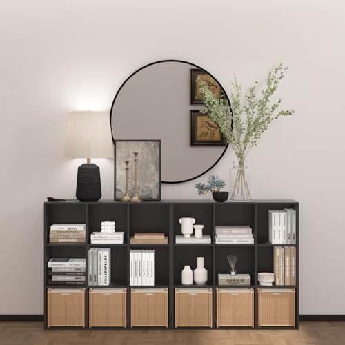 Wooden 9 Cube Storage Organizer with Closed Back Panel (9 Count)