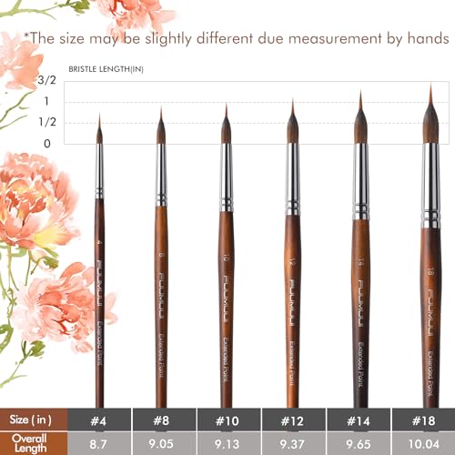 Watercolor Brushes Professional (6 Count)