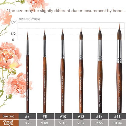 Watercolor Brushes Professional (6 Count)