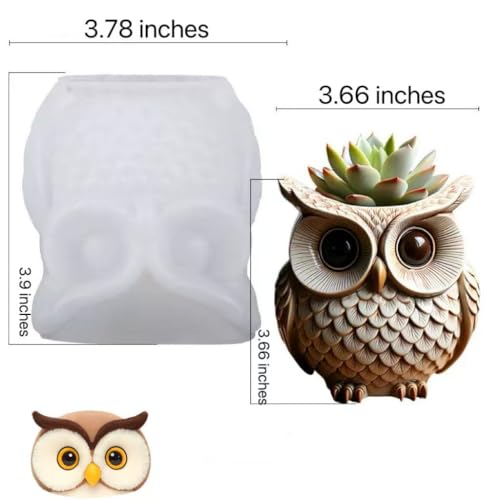 Animal Resin Molds Silicone 3D Cute Owl Epoxy Resin Plaster Candle Holder Wax Molds for Candle Making