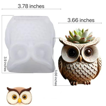 Animal Resin Molds Silicone 3D Cute Owl Epoxy Resin Plaster Candle Holder Wax Molds for Candle Making