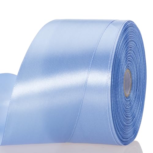 2 Inch Sky Blue Solid Satin Ribbon for Gift Wrapping