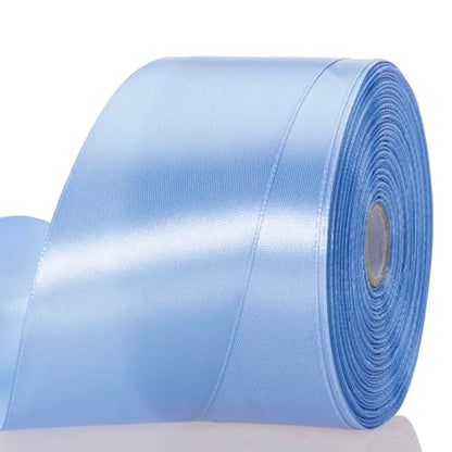 2 Inch Sky Blue Solid Satin Ribbon for Gift Wrapping
