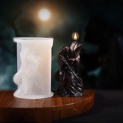 4 Inch Shadow Man Candle Skull Head Resin Mold