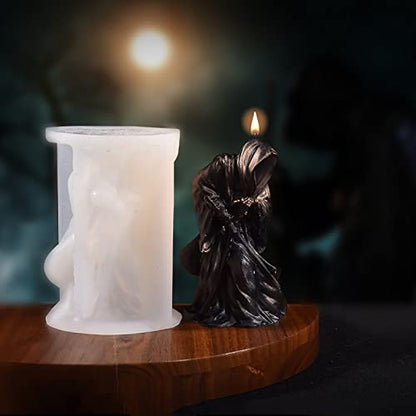 4 Inch Shadow Man Candle Skull Head Resin Mold