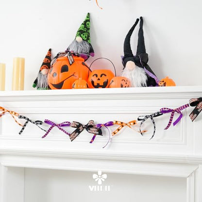 3 8 inch 1 inch Halloween Ribbon Set Spooky October Ribbon Assortment 5 Rolls 10 Yards Halloween Crafts (30 Foot)