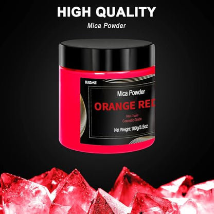 Deep Red Mica Powder Pigment (3.5 Ounce)