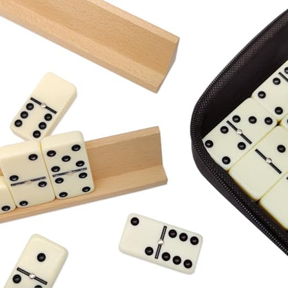 Dominos Set for Adults with 4 Wooden Racks