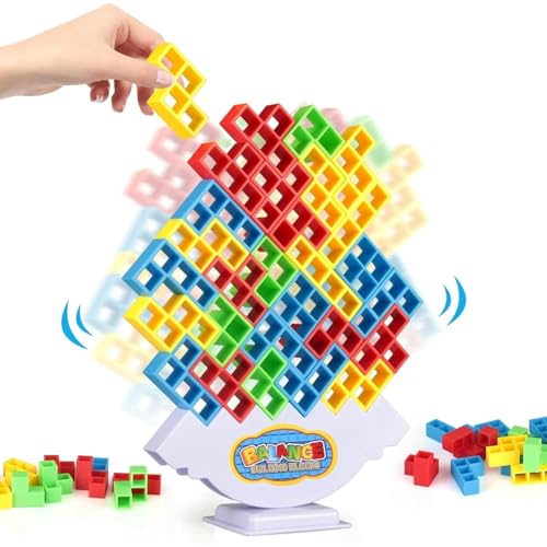 64 Pcs Stacking Tower Game with 22 Cards (64 Count)