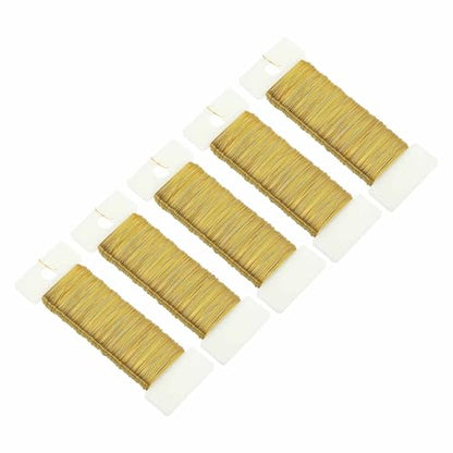 190 Yards 575 Feet 27 Gauge Metal Floral Wire Gold Tone Flexible Paddle Thin Floral Wires for Craft (5 Count)