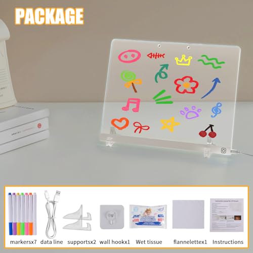 LED Doodle Glow Note Board 13.7"X10"