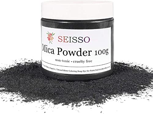 Sliver Black Mica Powder for Epoxy Resin 3.5 oz (3.5 Ounce)