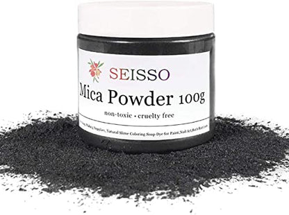 Sliver Black Mica Powder for Epoxy Resin 3.5 oz (3.5 Ounce)