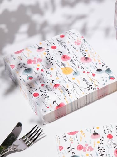 Fresh Bouquet Paper Napkins 80 Ct Kraft Box Luncheon Napkins (80 Count)
