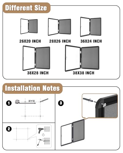 38"x28" Enclosed Bulletin Board